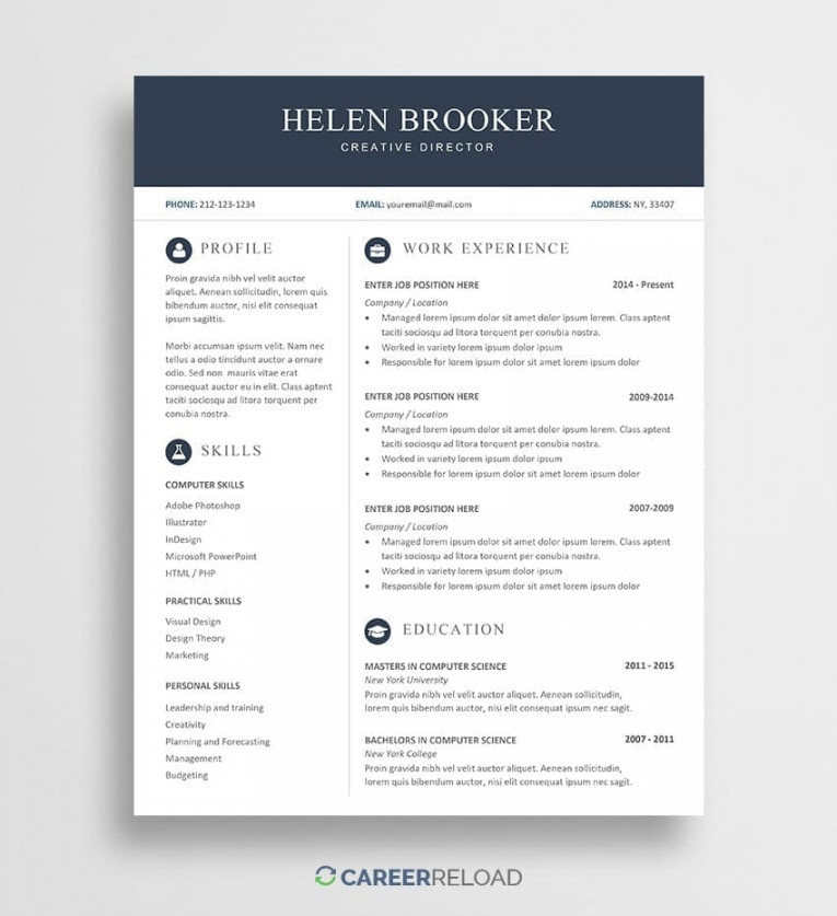 Free CV Template for Word - Instant Download - Career Reload