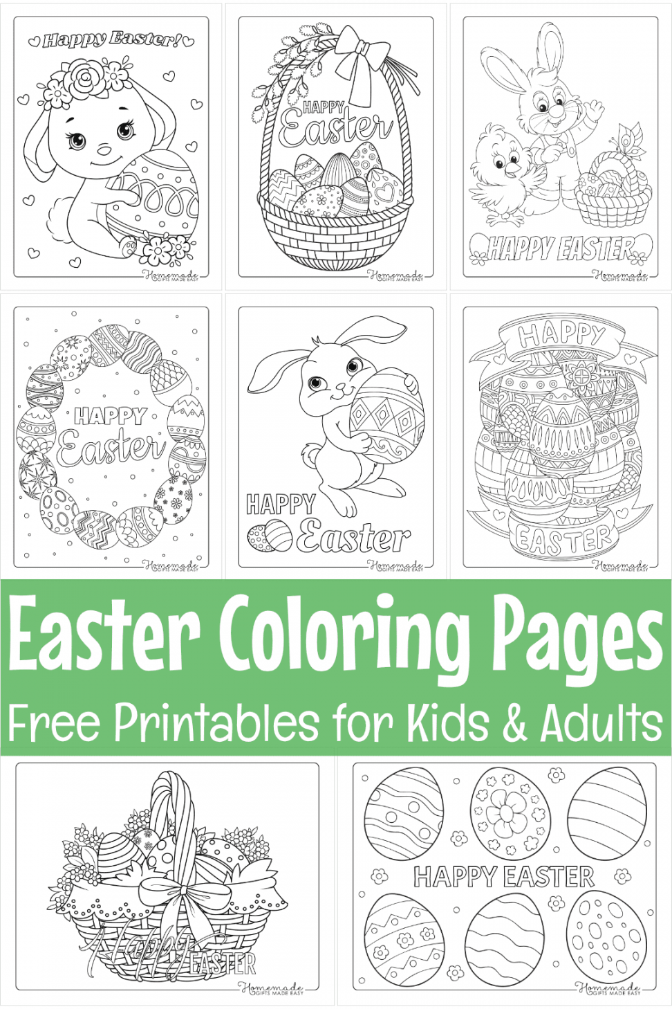 Free Easter Coloring Pages for Kids & Adults