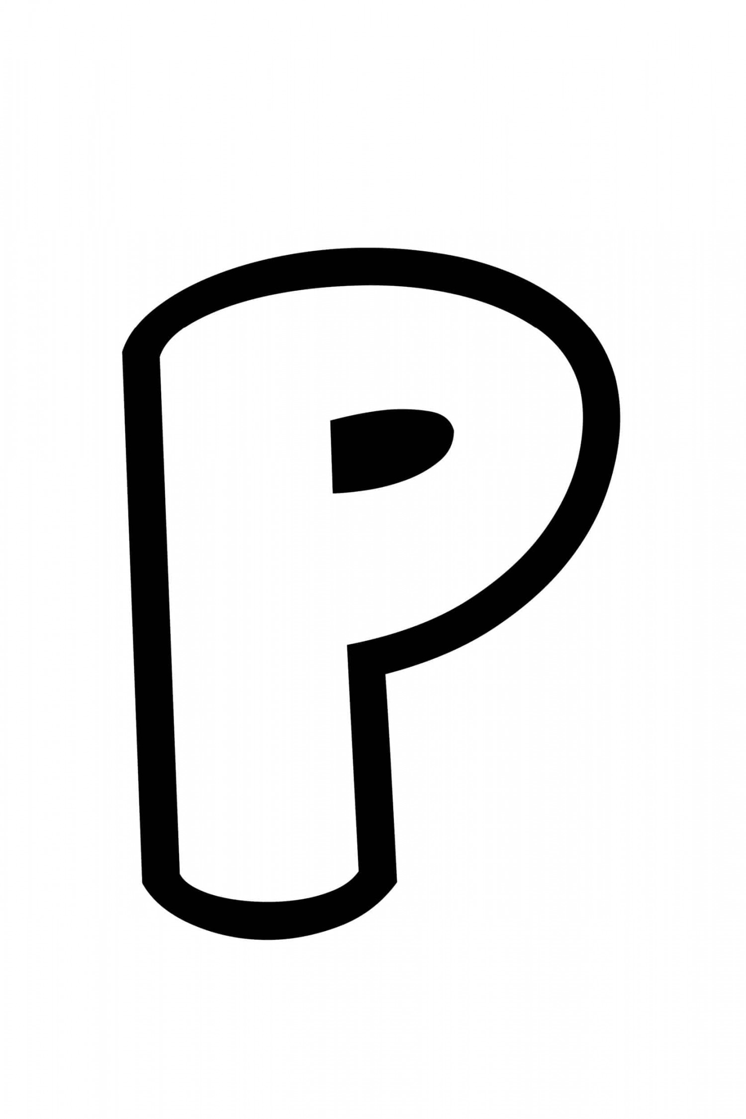 Free Printable Bubble Letter Stencils: Bubble Letter P Stencil