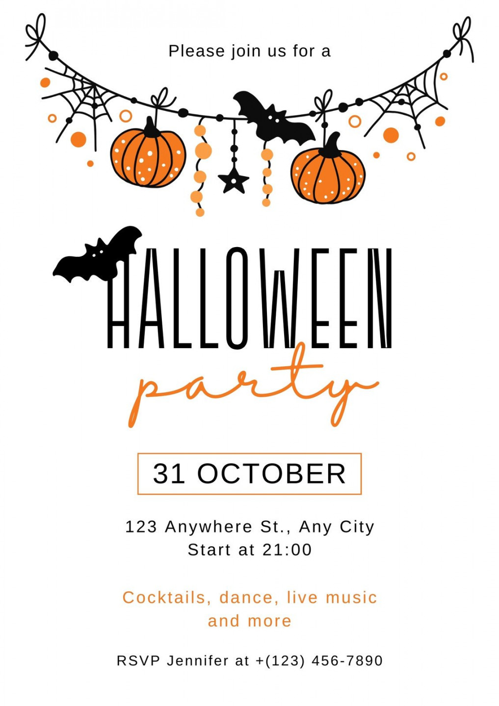 Free, printable, customizable Halloween flyer templates  Canva