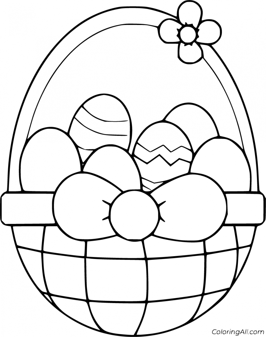 free printable Easter Basket coloring pages in vector format