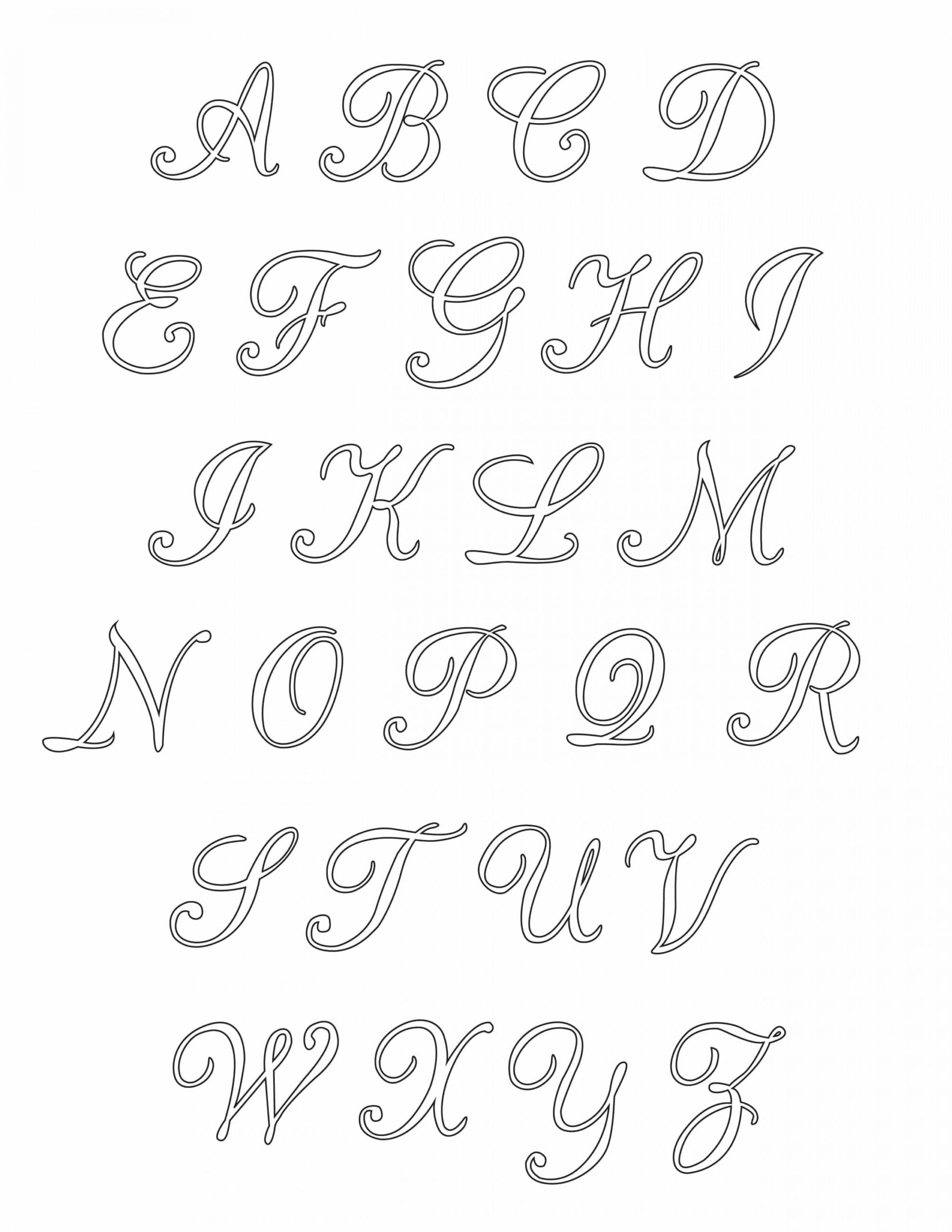 Free Printable Uppercase Calligraphy Letters Alphabet  Tattoo