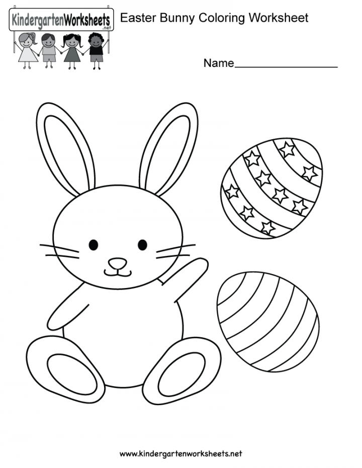 Fun Easter bunny coloring worksheet