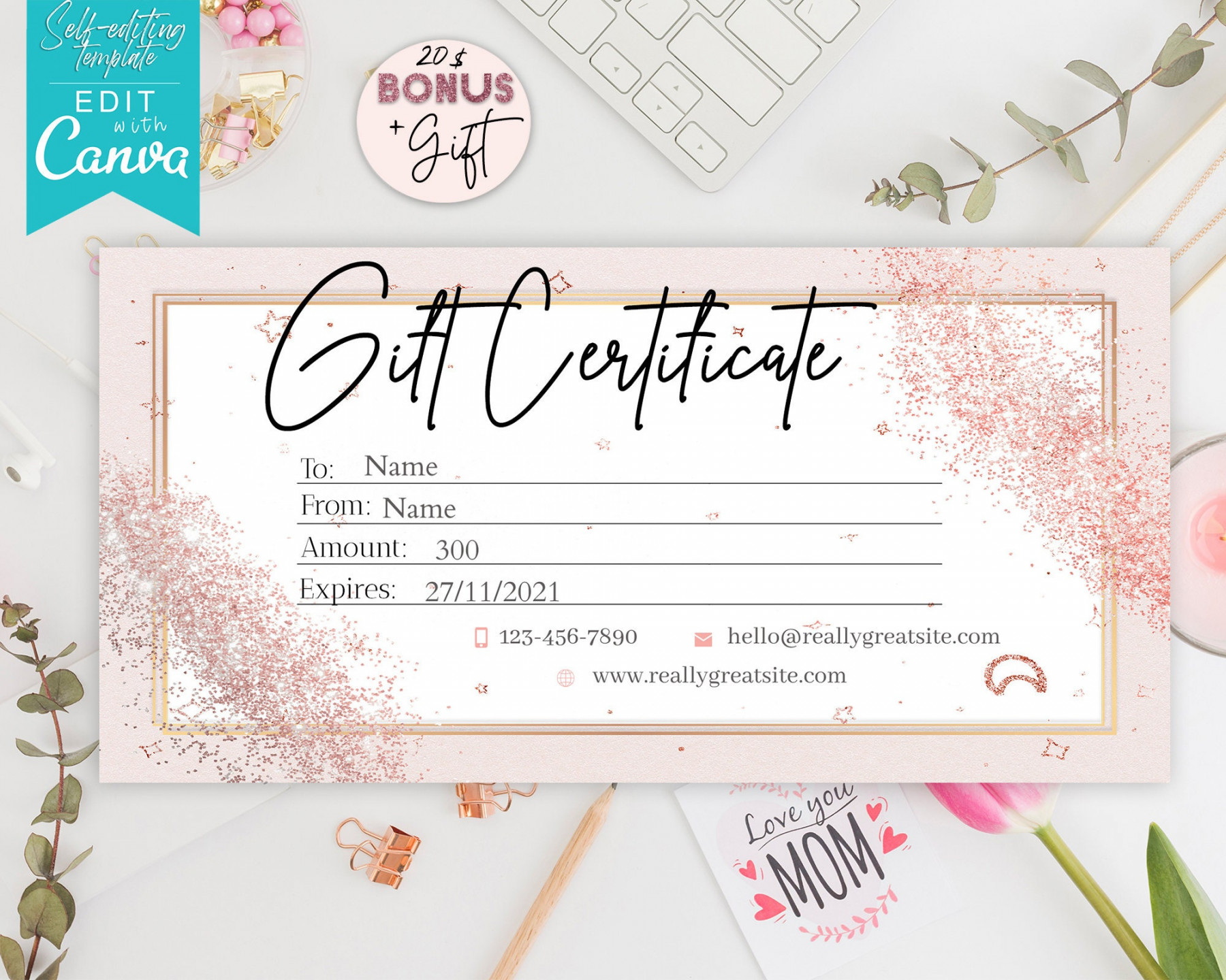 Gift Certificate Template Editablegift Certificate - Etsy