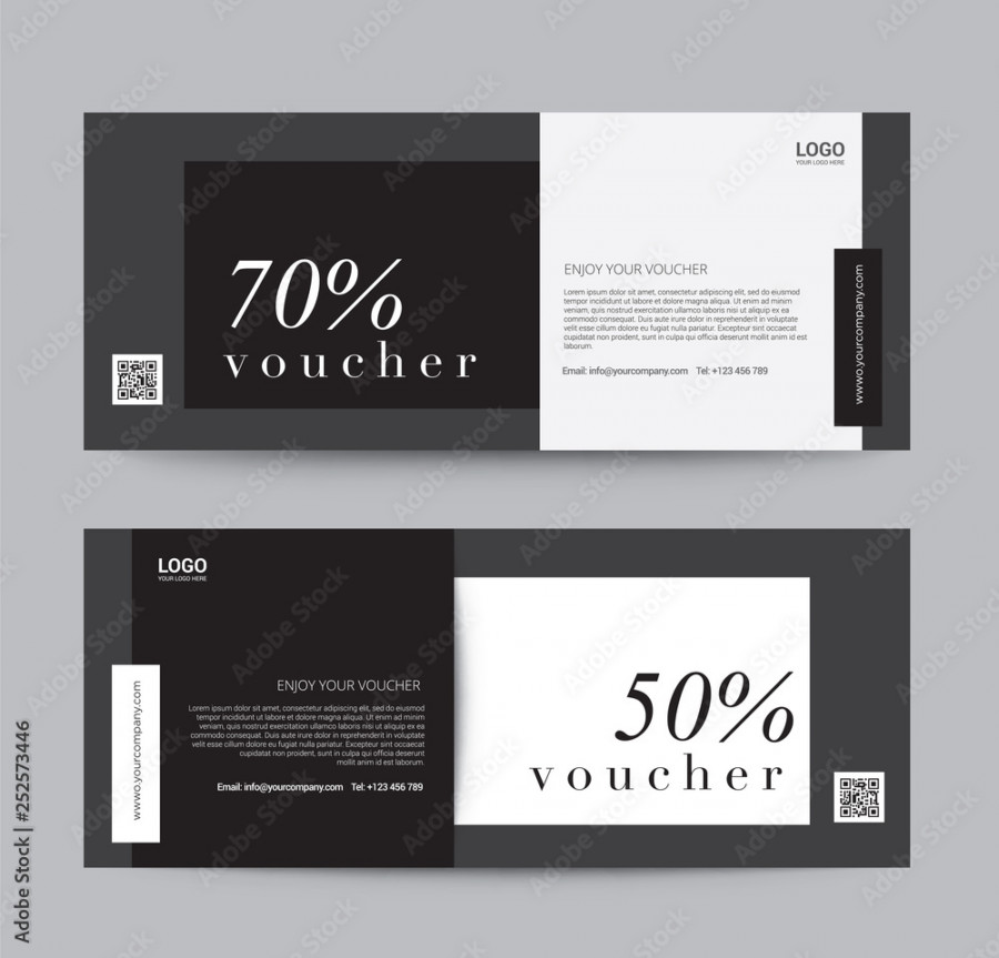 Gift Voucher Template for promotion sale discount, Black and white