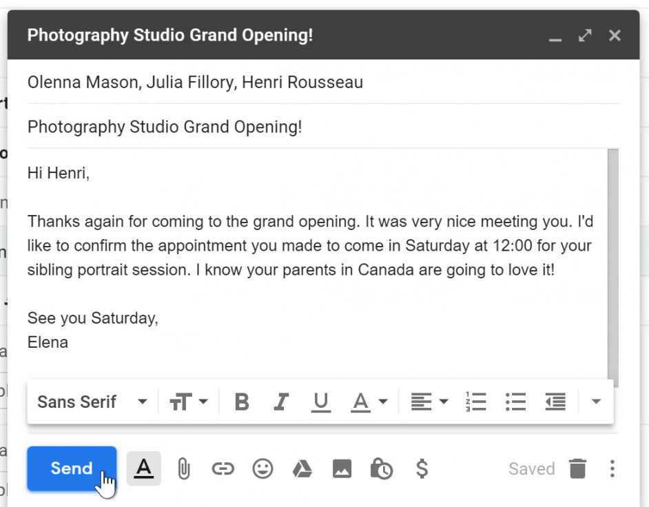 Gmail: Sending Email