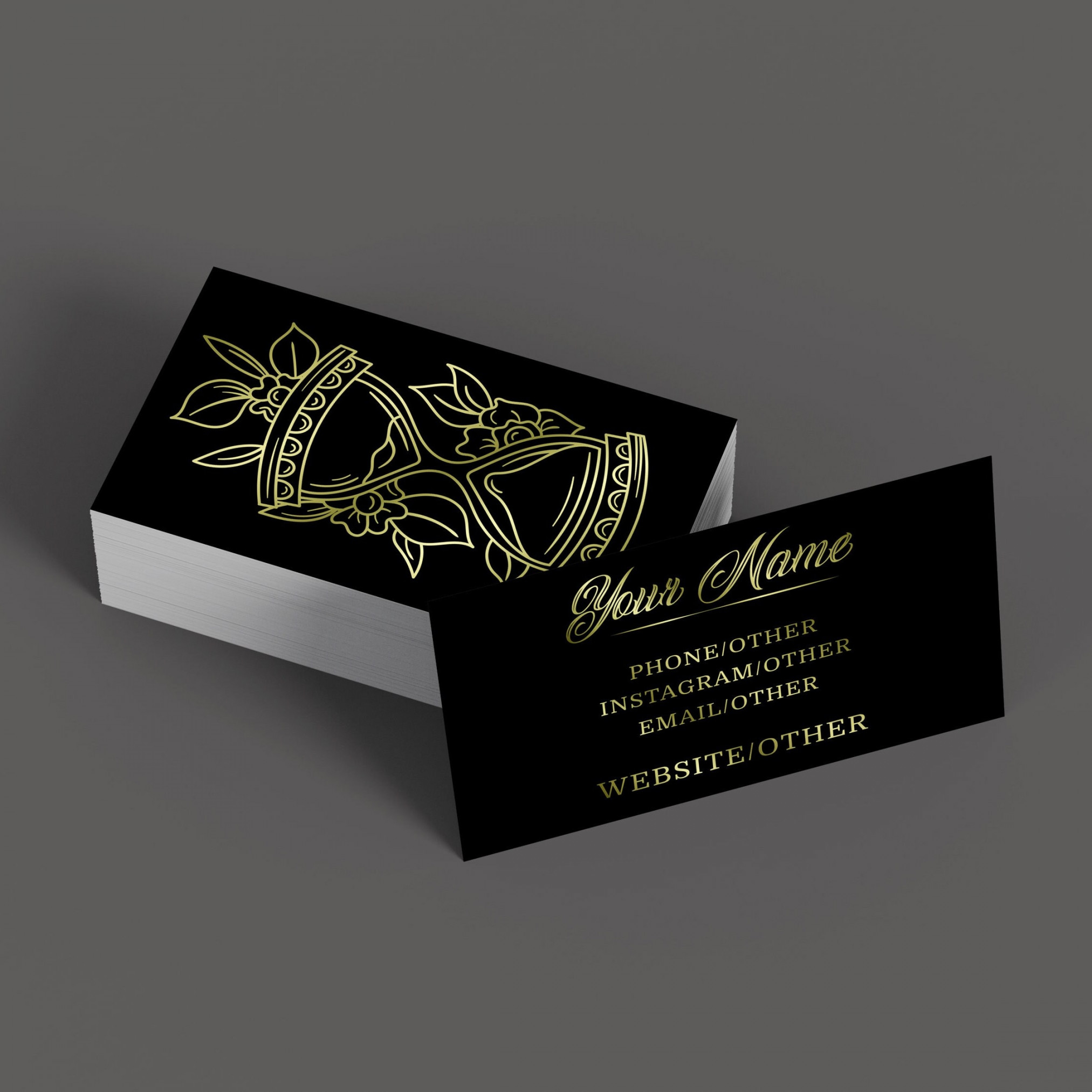 Gold Tattoo Business Cards - Tattoo Artist - Business Cards - Template -  Marketing - Artist