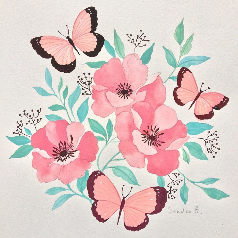 gouache #gouachepainting #illustration #stationery #floral