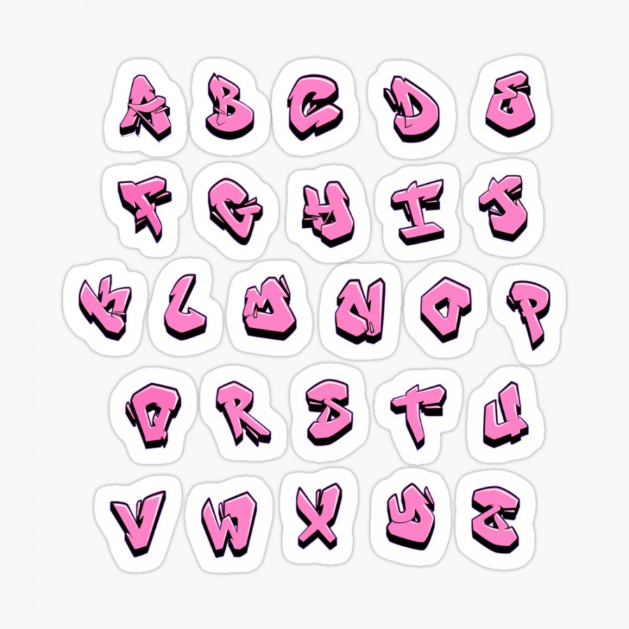 Graffiti Alphabet Stickerpack (Pink)  Sticker