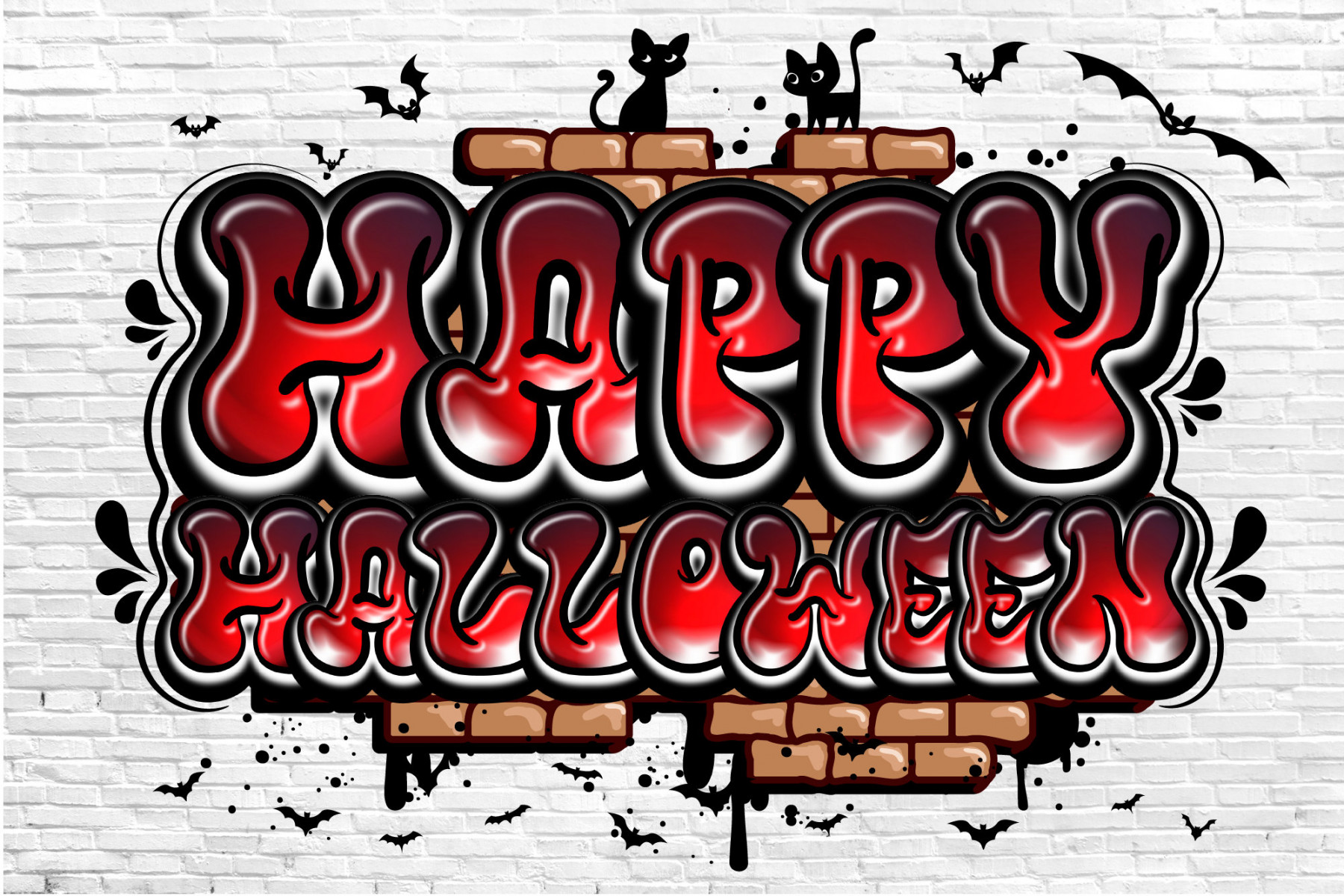 Halloween Graffiti-Schriftarten Graffiti-Alphabet Urbane - Etsy