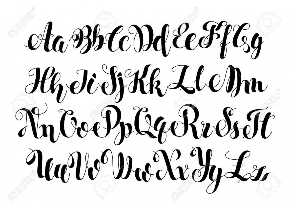 Handwritten Calligraphy Symbols. Black and white lettering