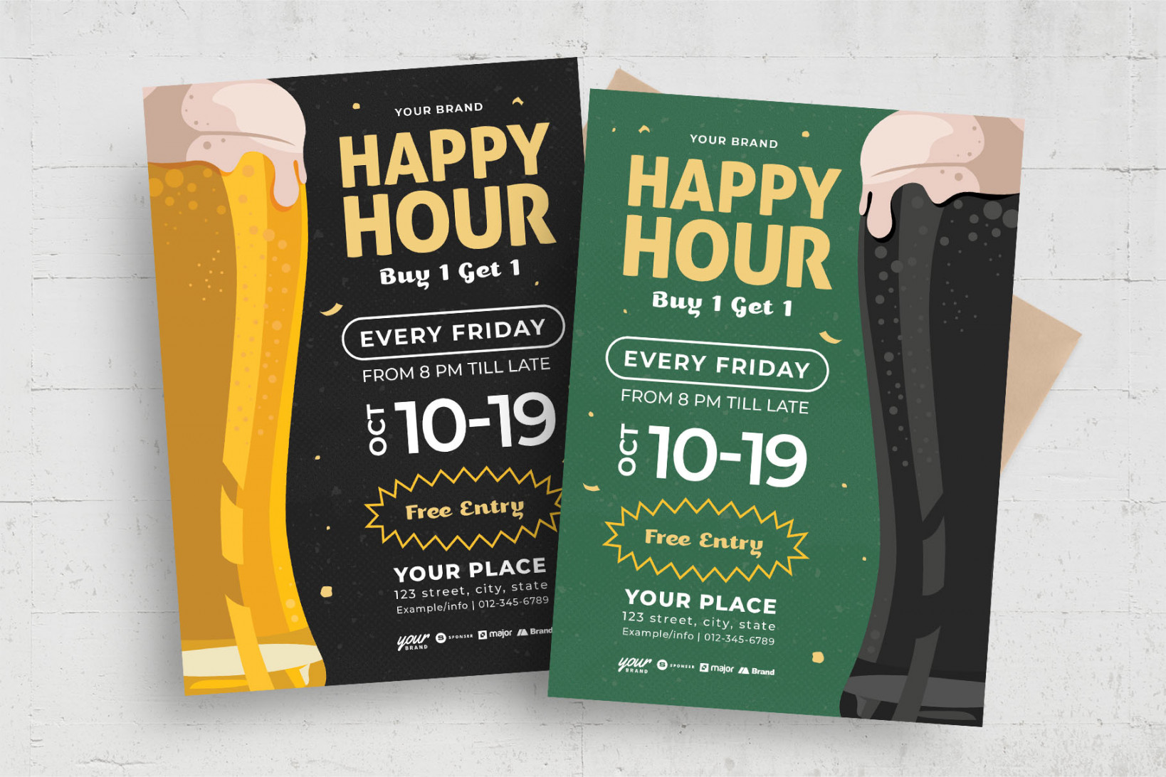 Happy Hour Flyer Template [PSD, AI, Vector] - BrandPacks