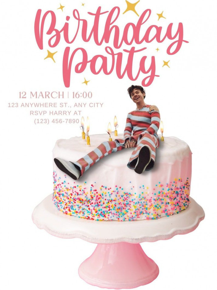 Harry Styles Cake Birthday Party Invitations - Etsy in