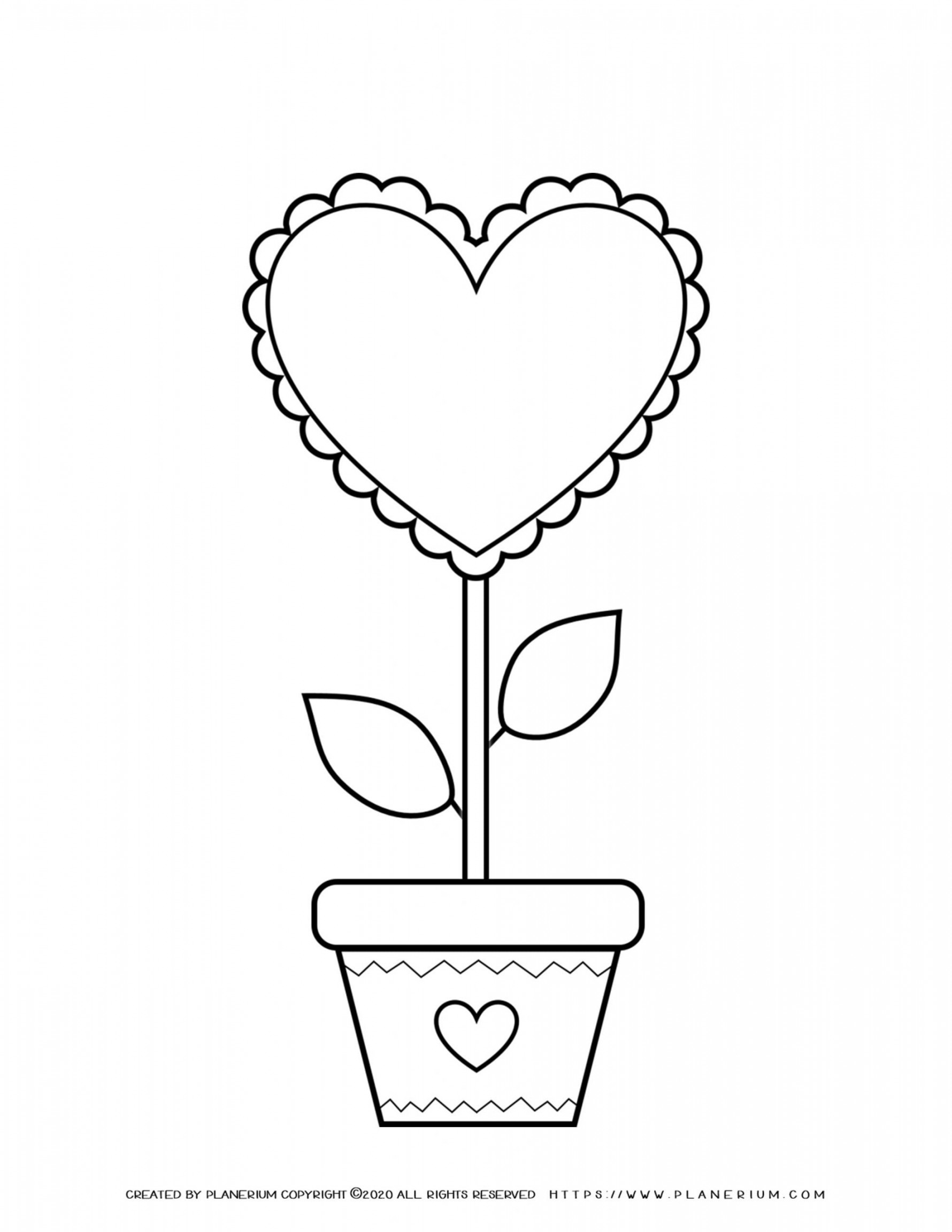 Heart Flower Coloring Page  Planerium