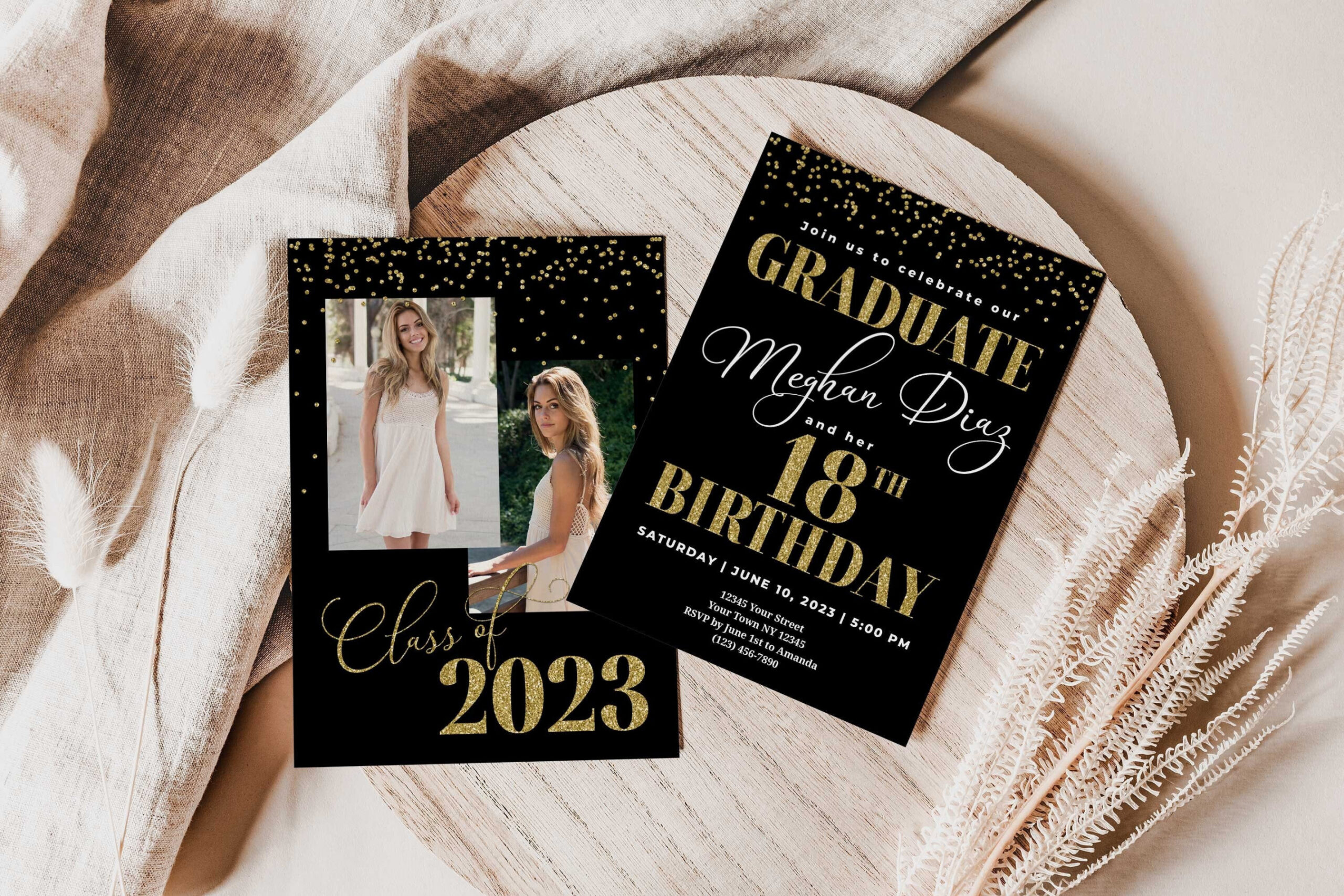 High School Graduation and th Birthday Invitation With - Etsy