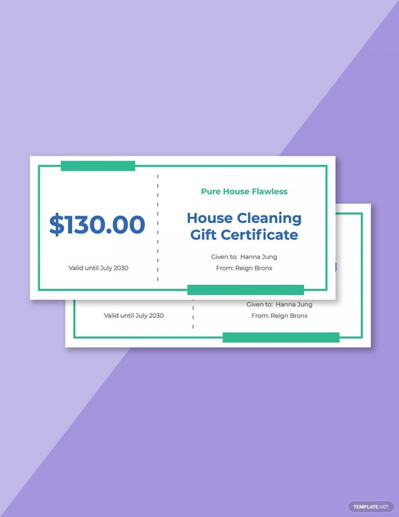 House Cleaning Gift Certificate Template - Download in Word