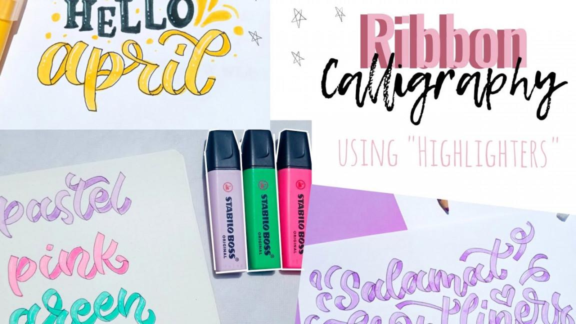 How to: Calligraphy using Highlighters! (RIBBON CALLIGRAPHY)  LettersbyN