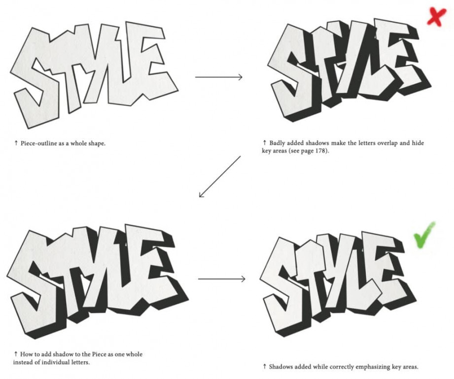 How to do Graffiti Shadows - Drop down and D shadows - GraffitiBible