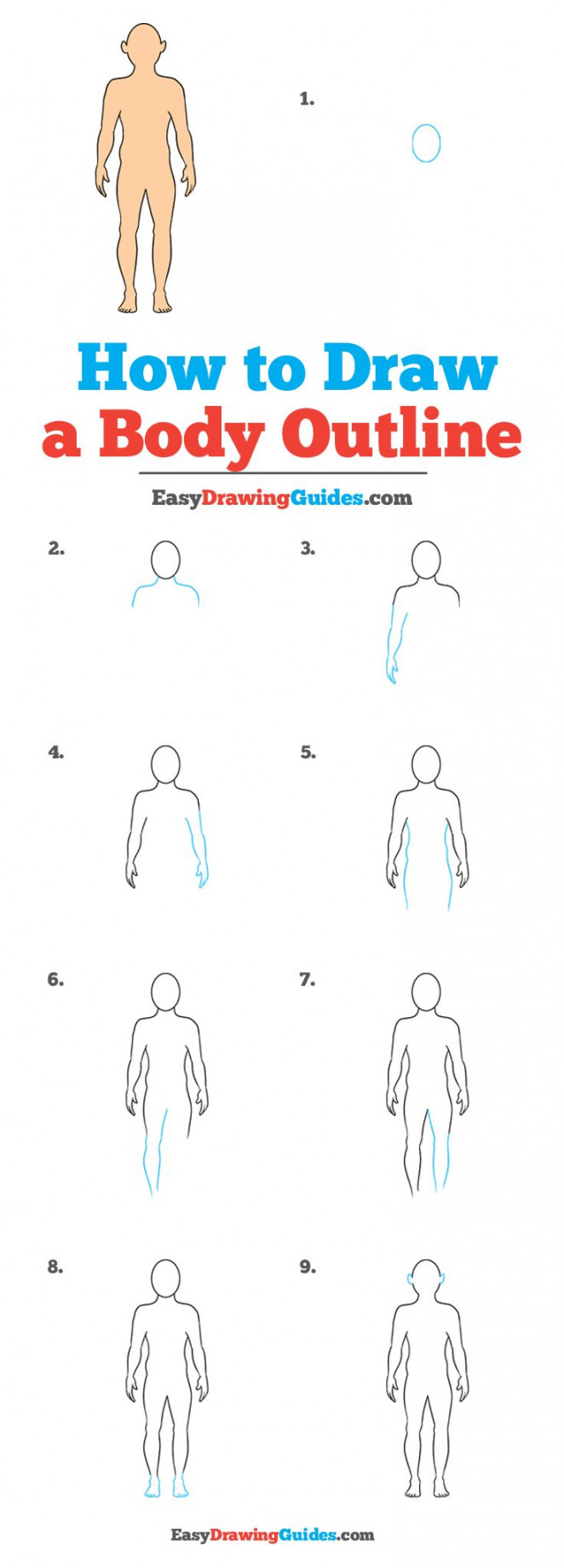 How to Draw a Body Outline - Really Easy Drawing Tutorial  Body