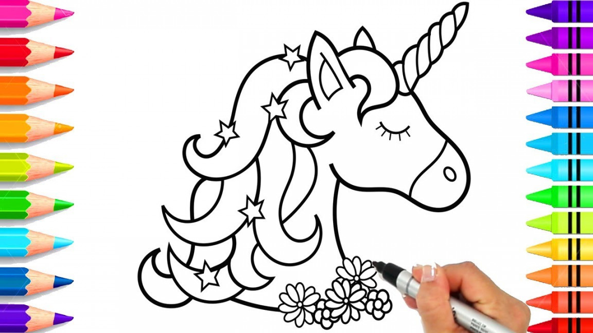 How to Draw a Unicorn for Kids Easy  Unicorn Coloring Pages  Easy to Draw  🌈🦄