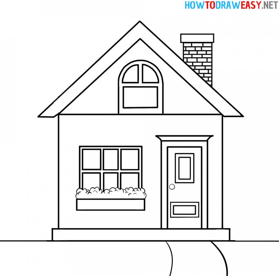 How to Draw an Easy House  Cartoon house, Simple house drawing