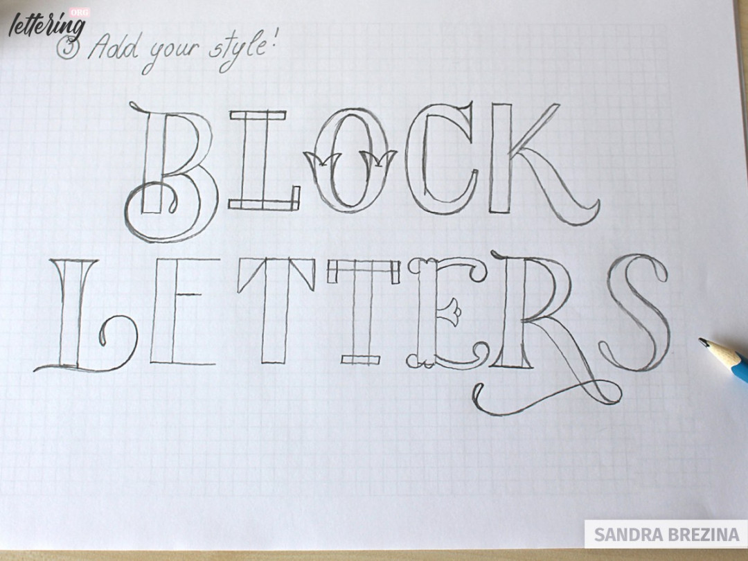 How to draw beautiful block letters - Lettering