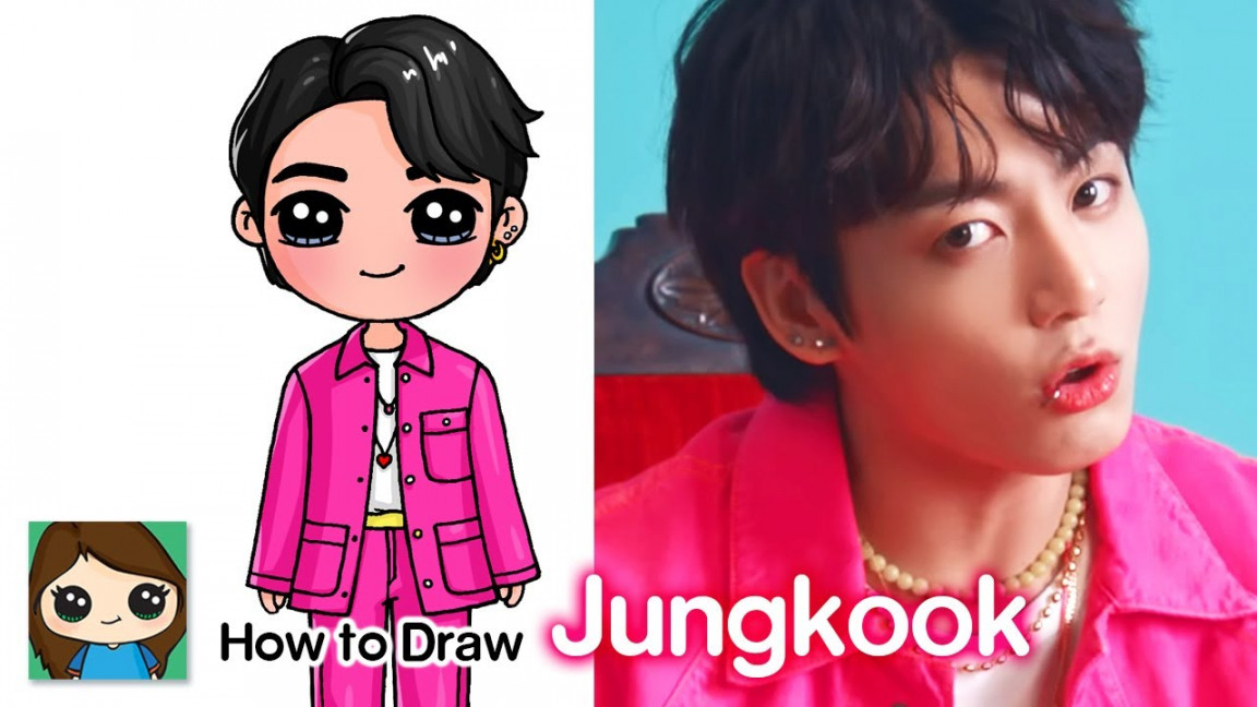 How to Draw BTS Jungkook  Left and Right Music Video