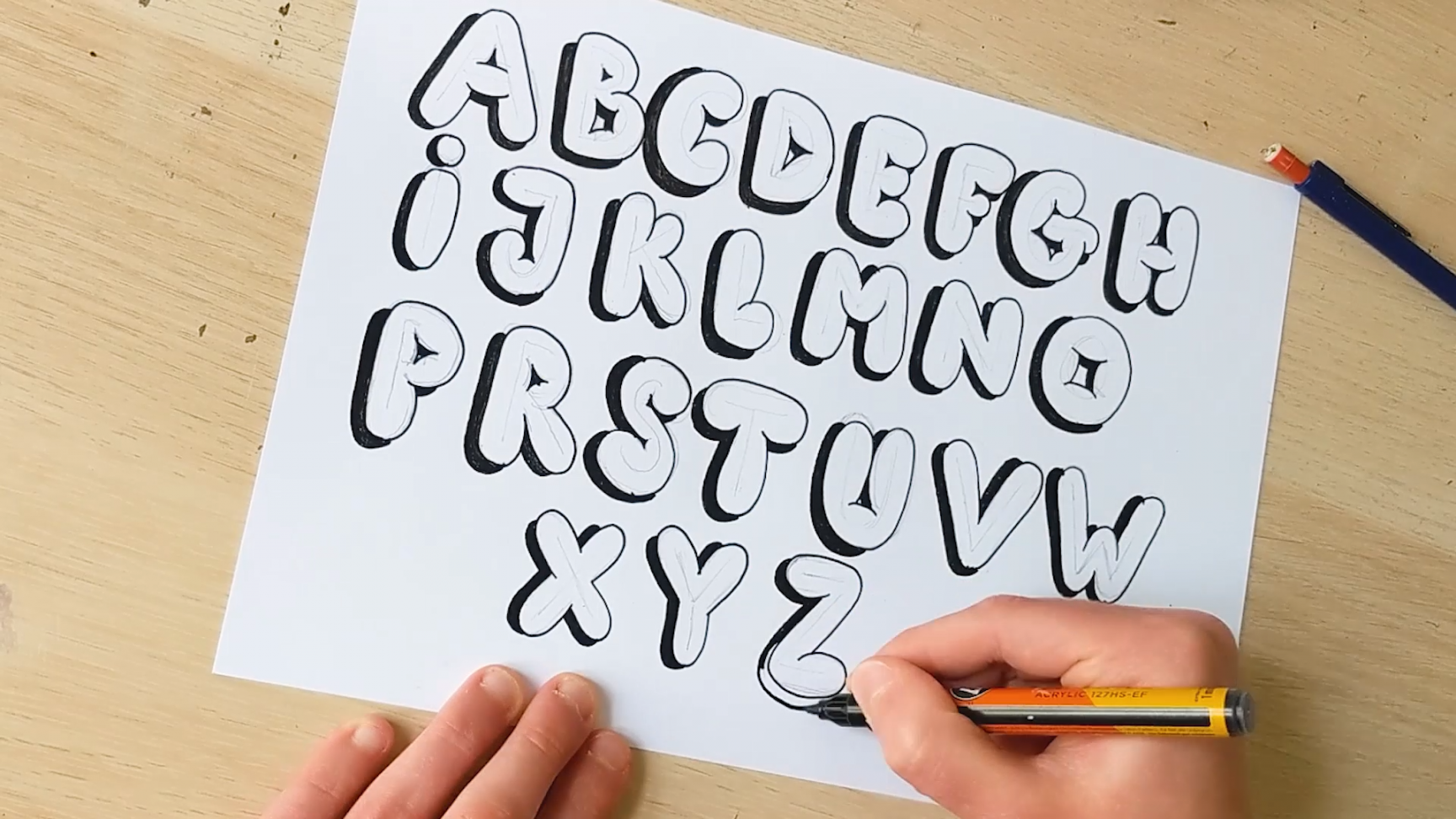 How To Draw Bubble Letters - Step By Step Tutorial [Video] [Video