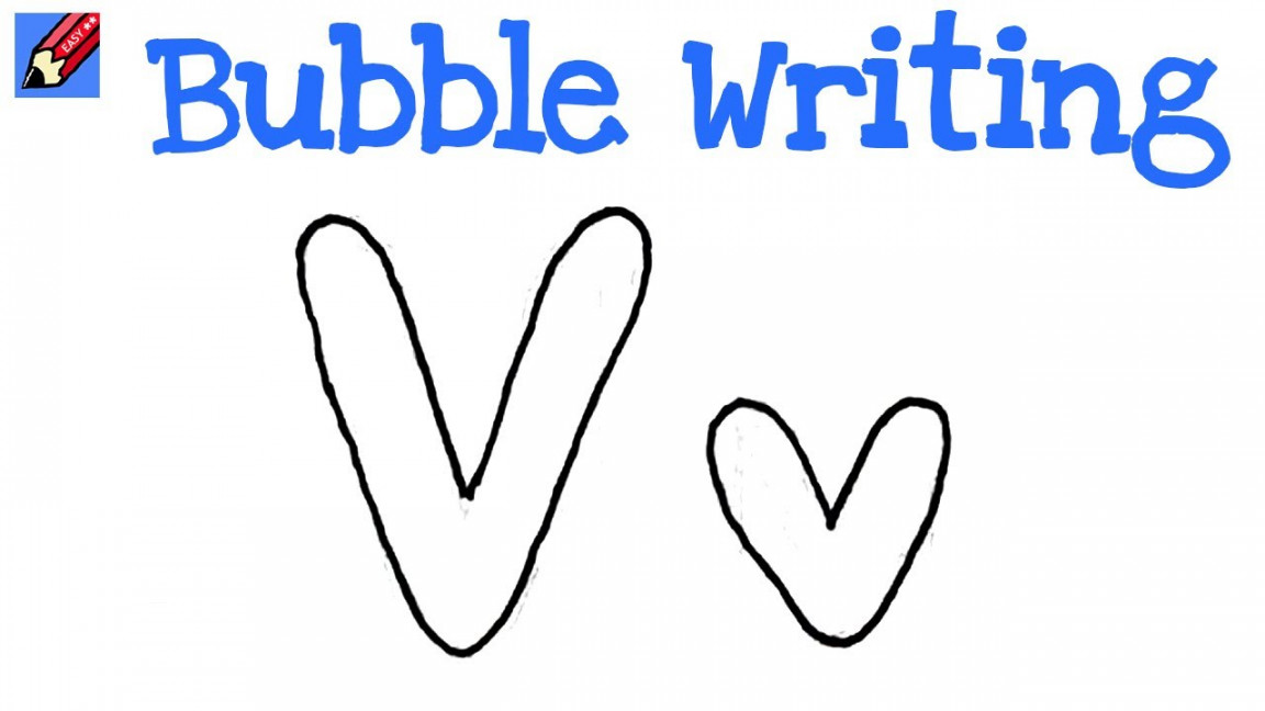 How to Draw Bubble Writing Real Easy - Letter V