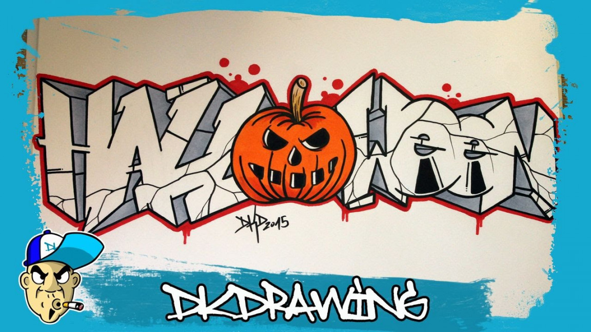 How to draw graffiti letters halloween (Halloween Special) #