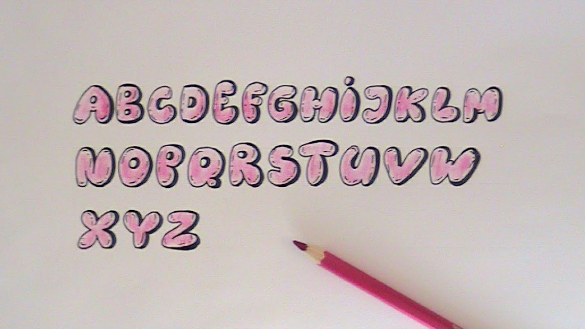 how to draw in bubbles letters - easy version for beginners