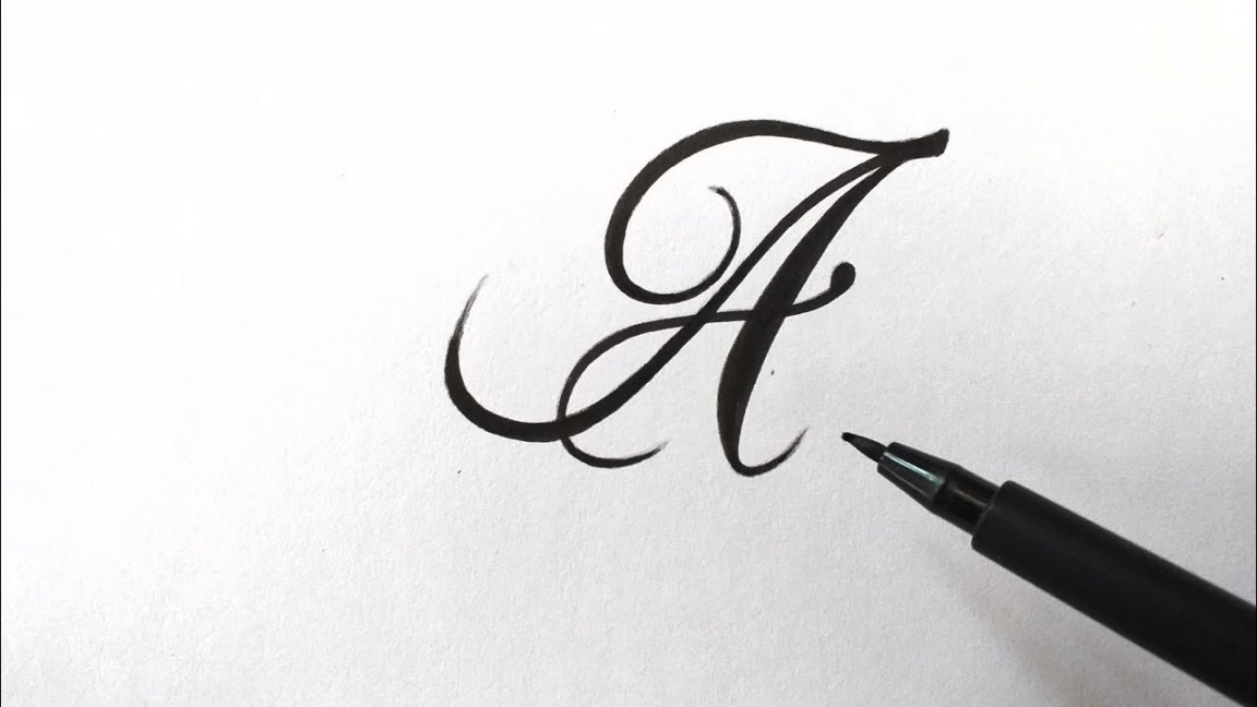 How to draw Letter A in Calligraphy Art with Pen easy for beginners Fancy  English Capital Letters