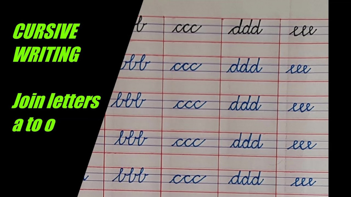 How to JOIN LETTERS in CURSIVE /small ALPHABETS / LOWER CASE LETTERS /aaa  to ooo