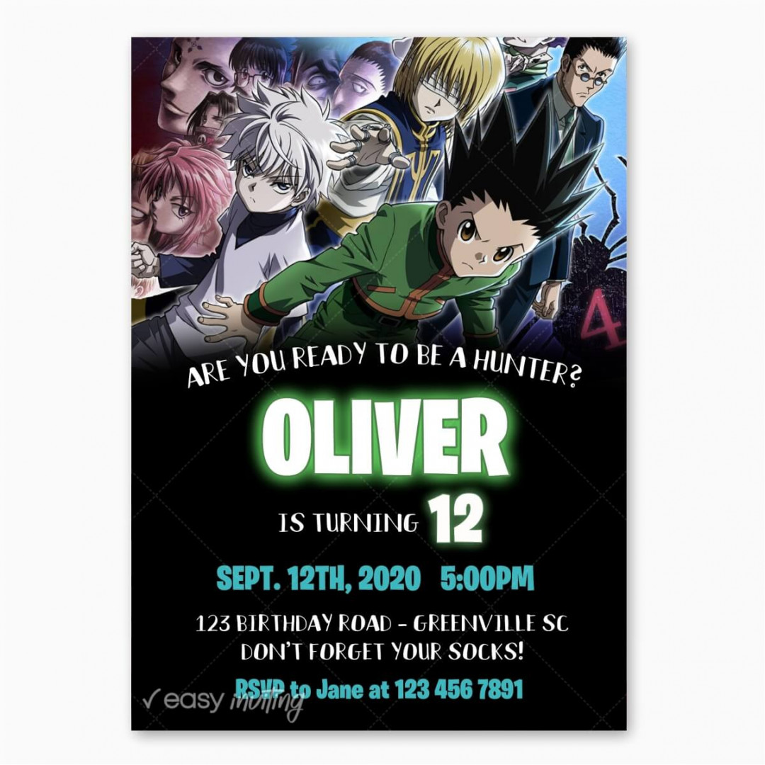 Hunter X Hunter Birthday Invitation HunterXHunter – Easy Inviting