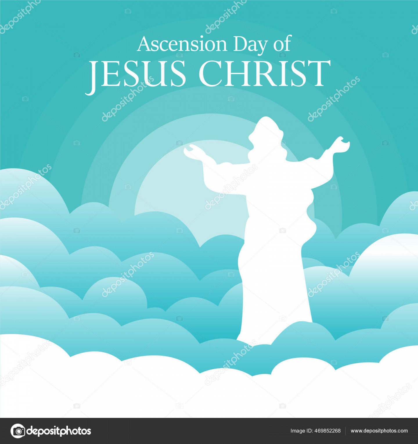 Illustration Happy Ascension Day Jesus Christ Cross Jesus Christ