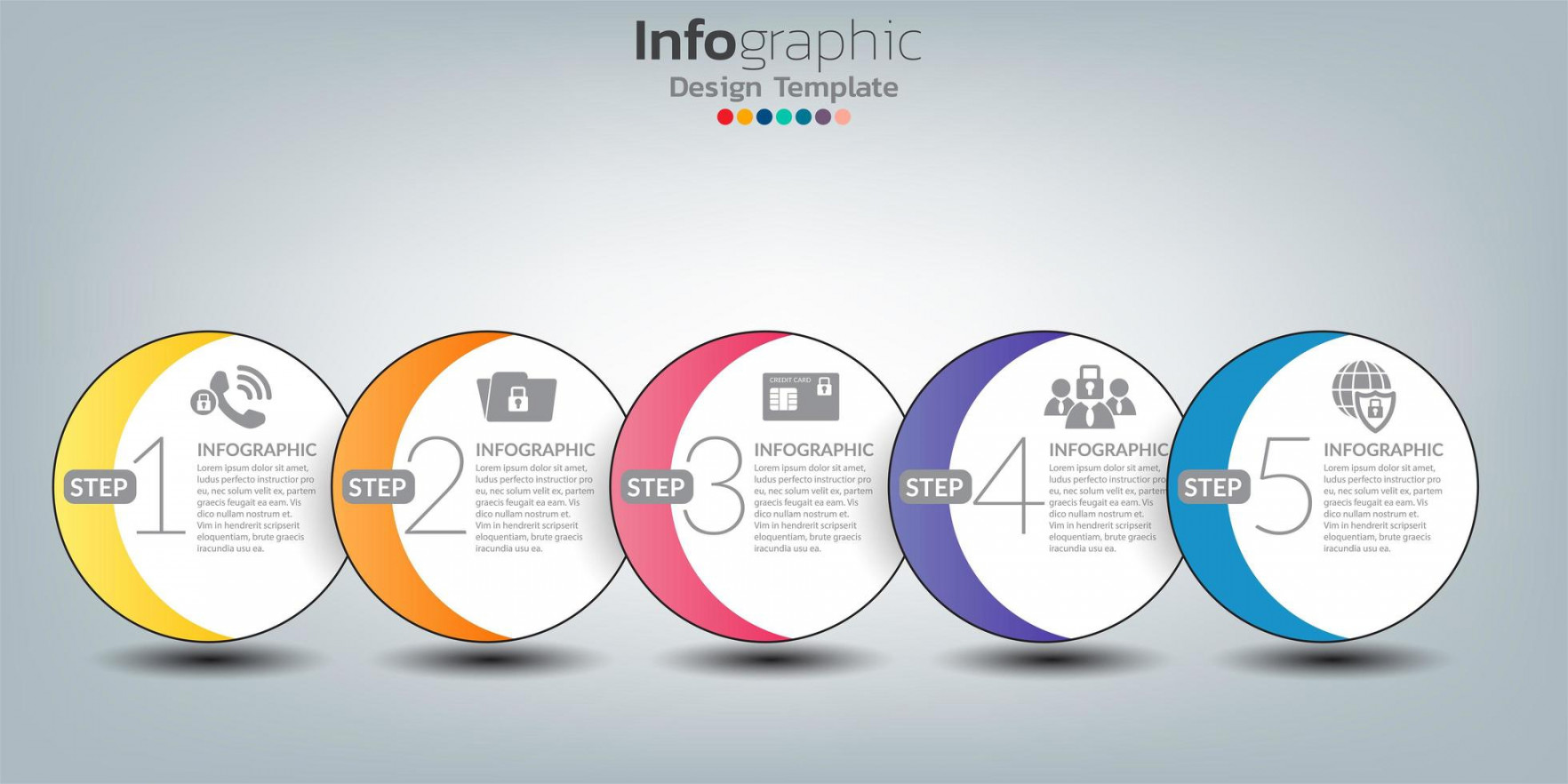 Infographic template design with  color elements  Vector