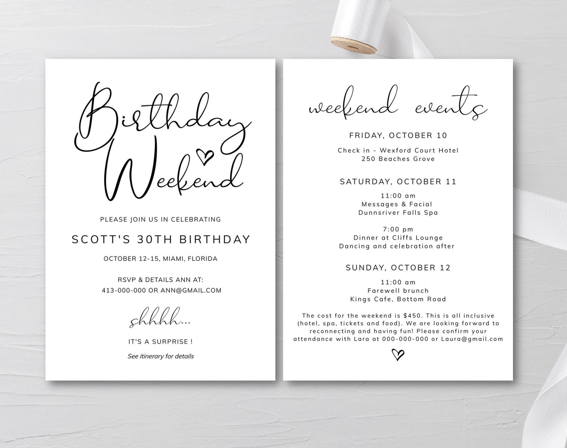 Itinerary Birthday Birthday Invitation Template Birthday - Etsy