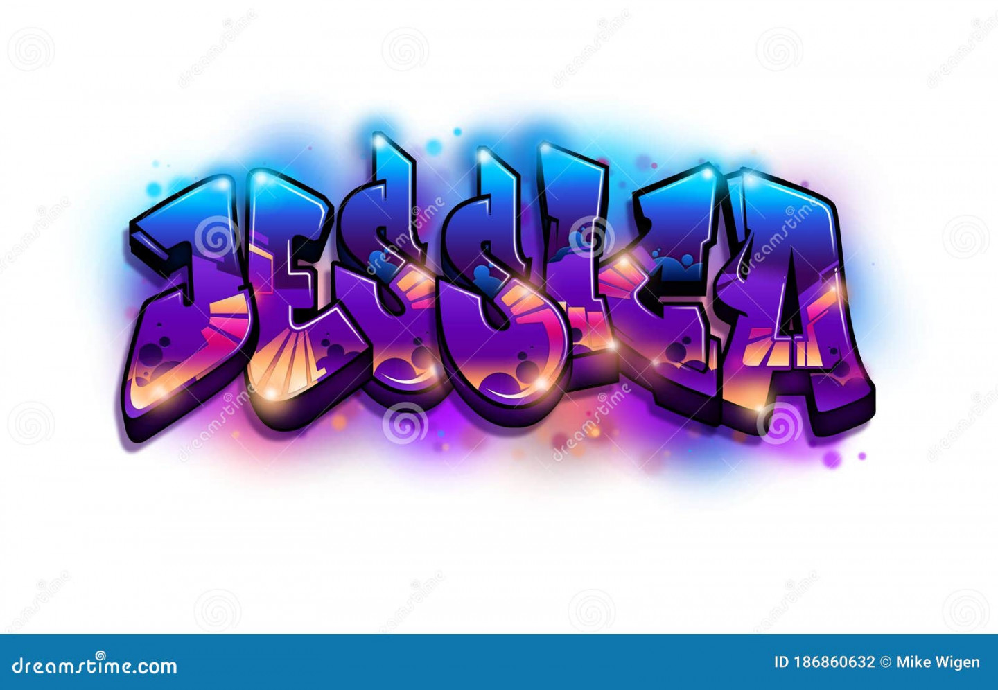 Jessica Graffiti Name stock illustration