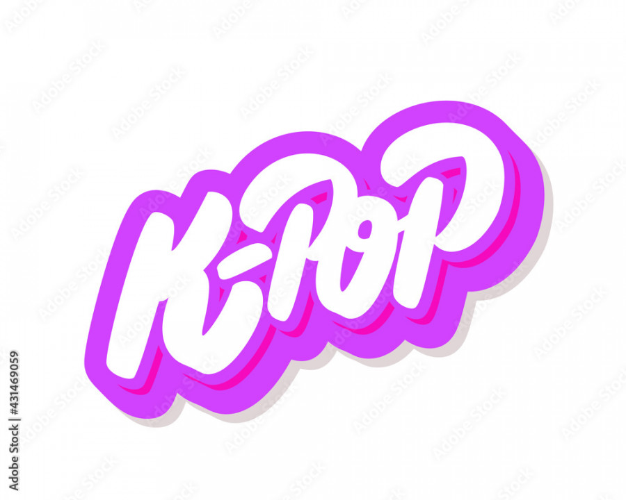 K-pop. Korean pop music style. Vector handwritten lettering