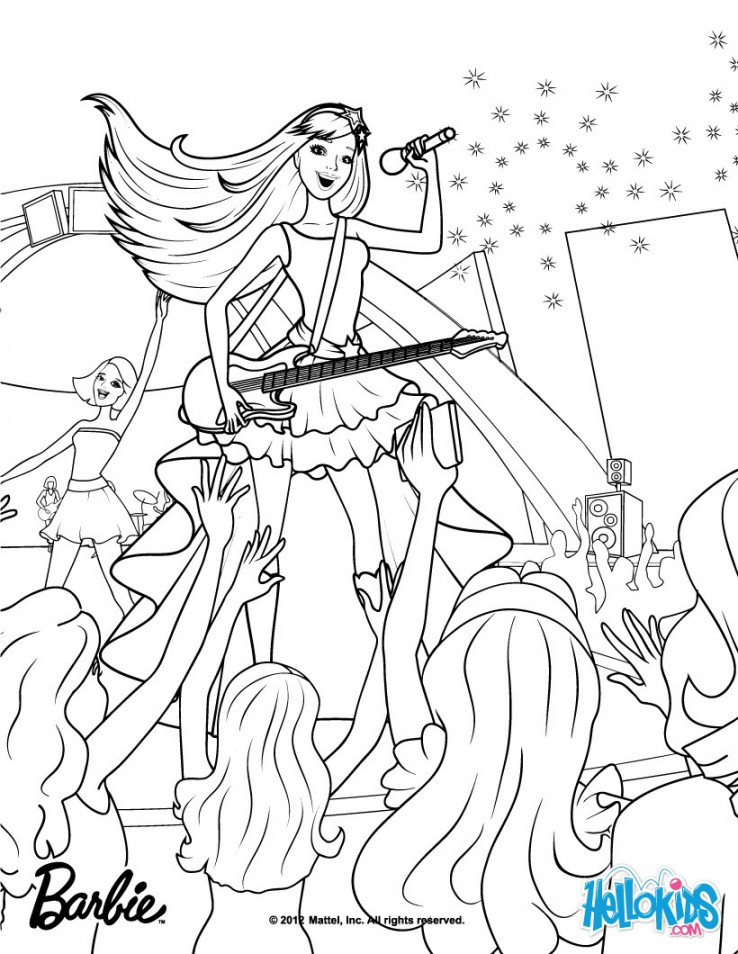 Keira the popstar coloring pages - Hellokids