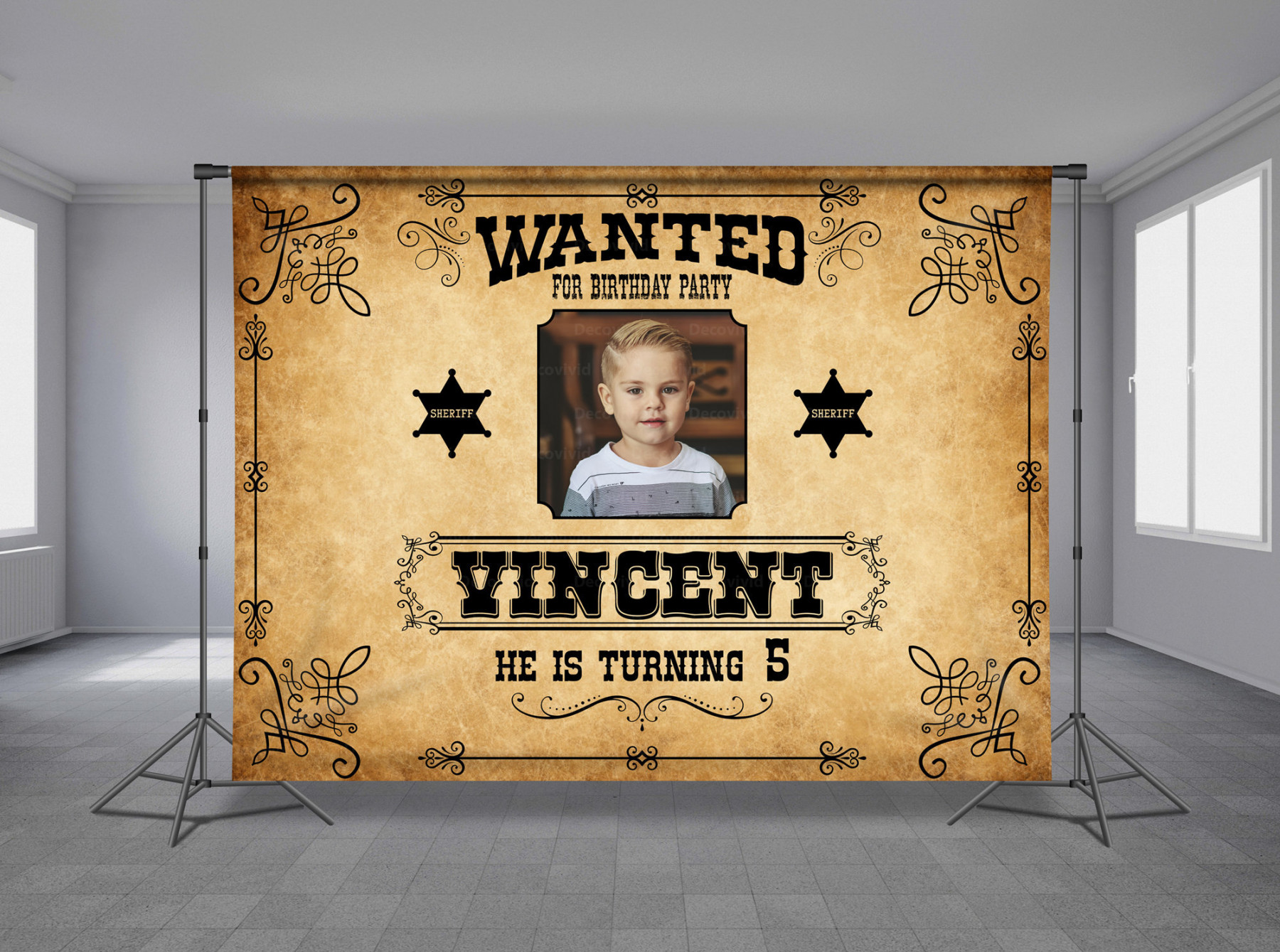 Kids Wanted Poster Birthday Backdrop Western Cowboy - Etsy