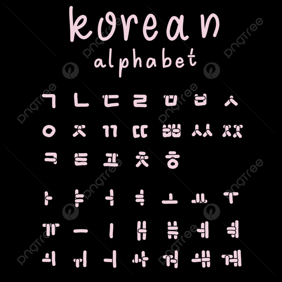 Korean Lettering Table PNG, Vector, PSD, and Clipart With