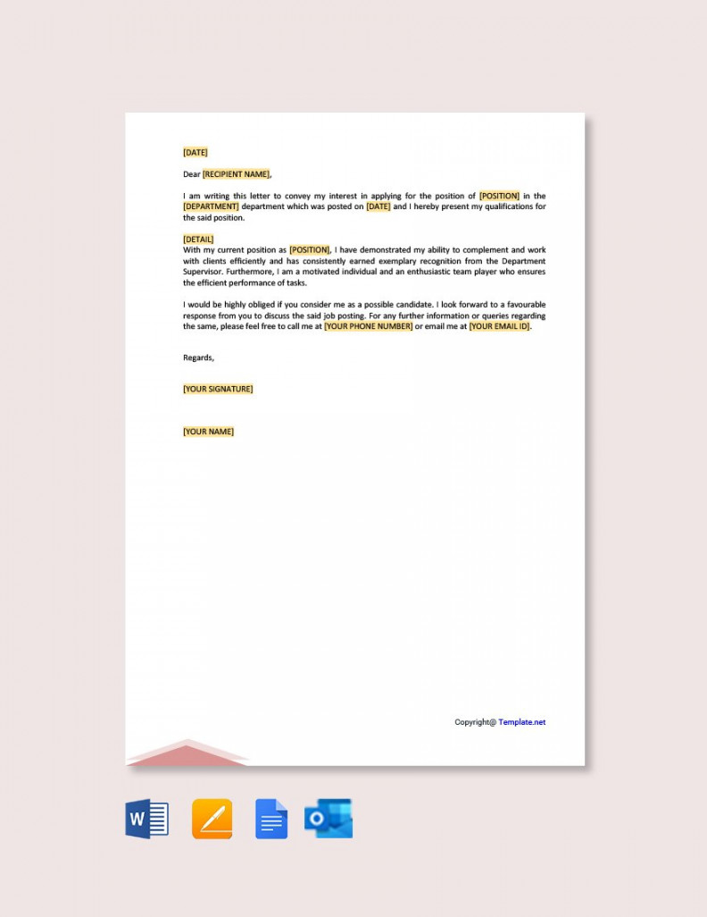 Letter Of Interest For Internal Job Posting Template - Download in