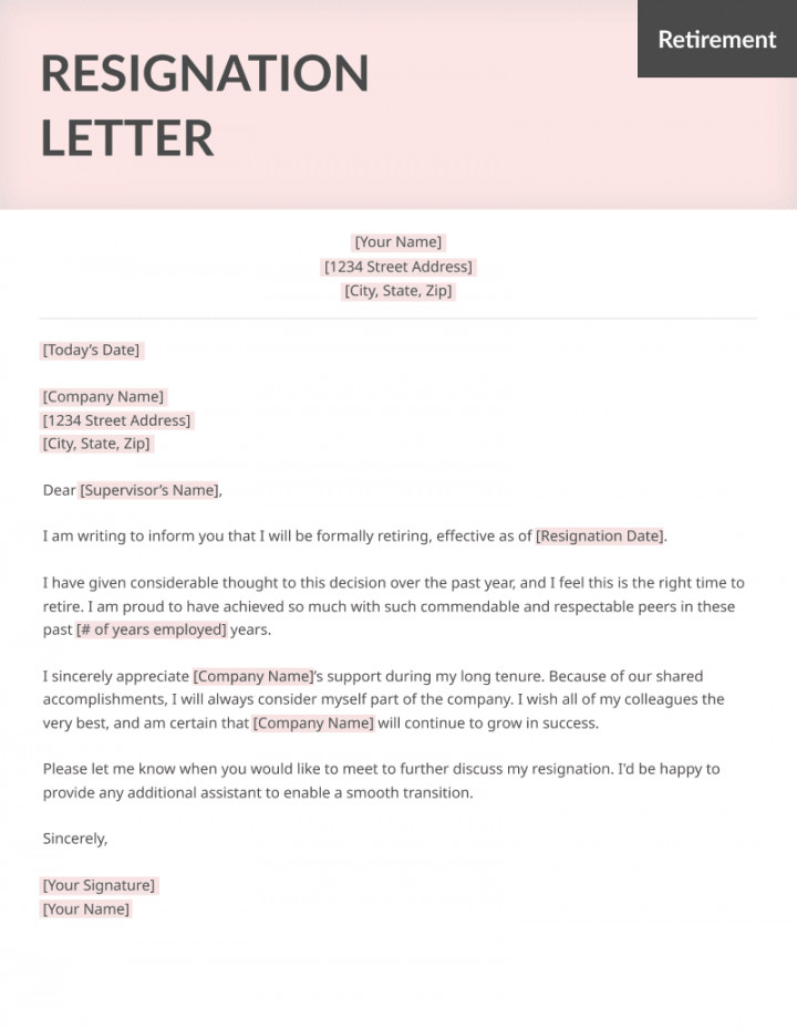 Life-Specific Resignation Letter Samples - Resume Genius