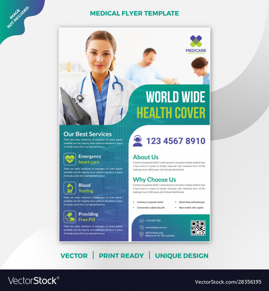 Medical flyer template Royalty Free Vector Image