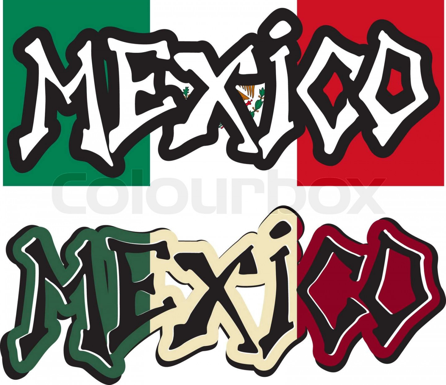 Mexico word graffiti different style