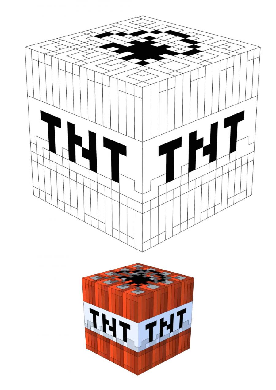 Minecraft TNT Coloring Pages -  Free Coloring Sheets (01