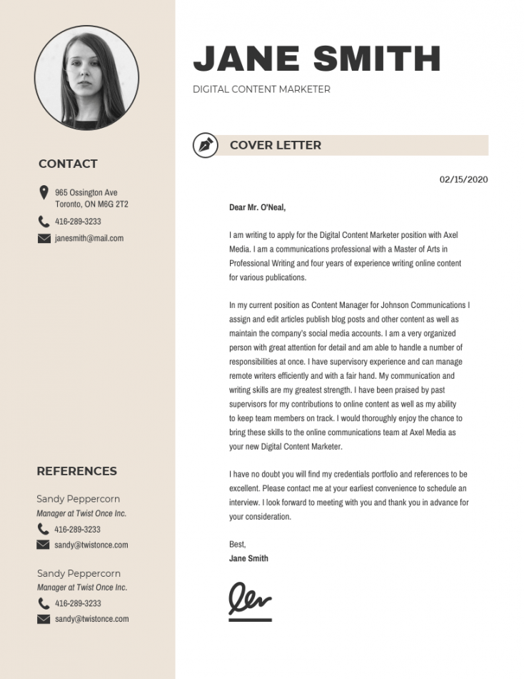 Modern Color Cover Letter - Venngage