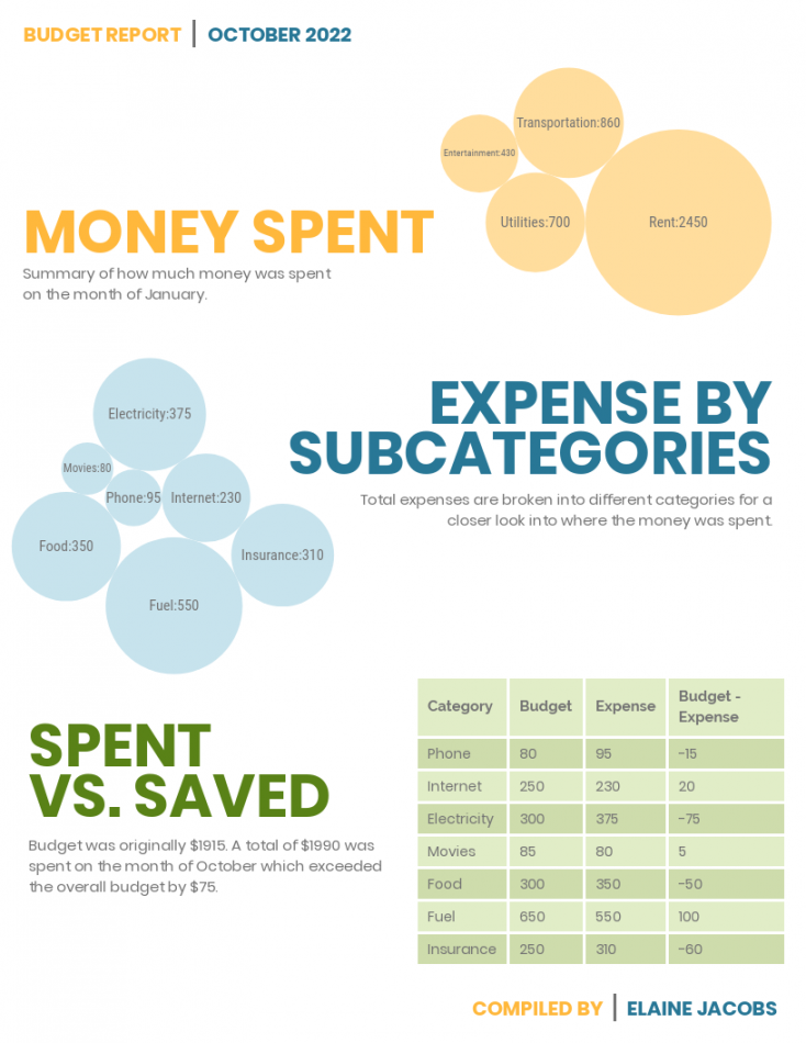 Monthly Budget Report - Venngage