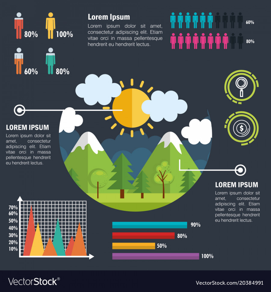 Nature infographic template icons Royalty Free Vector Image